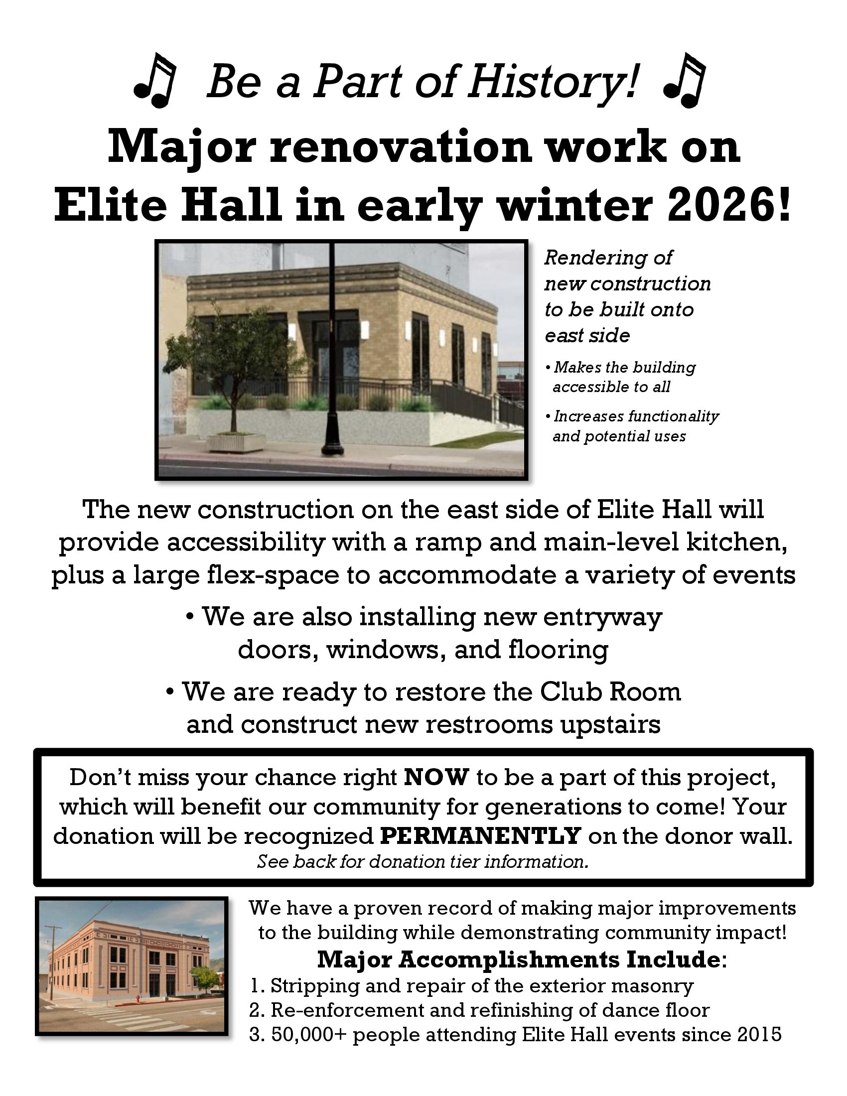 Elite Hall Restoration Donation $1,000 - Image 2